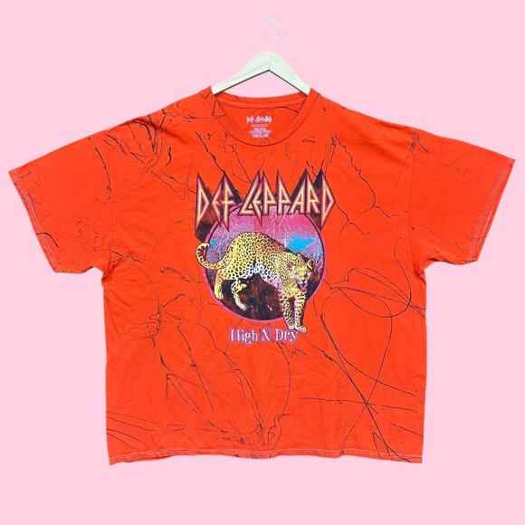 Def Leppard High N' Dry Heavy Metal Band Tie Dye Tee 2XL - Picture 1 of 5